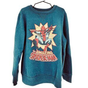 Jumping Beans Amazing Spider-Man Sweatshirt Boys Size 8 Blue Marvel Fleece LS